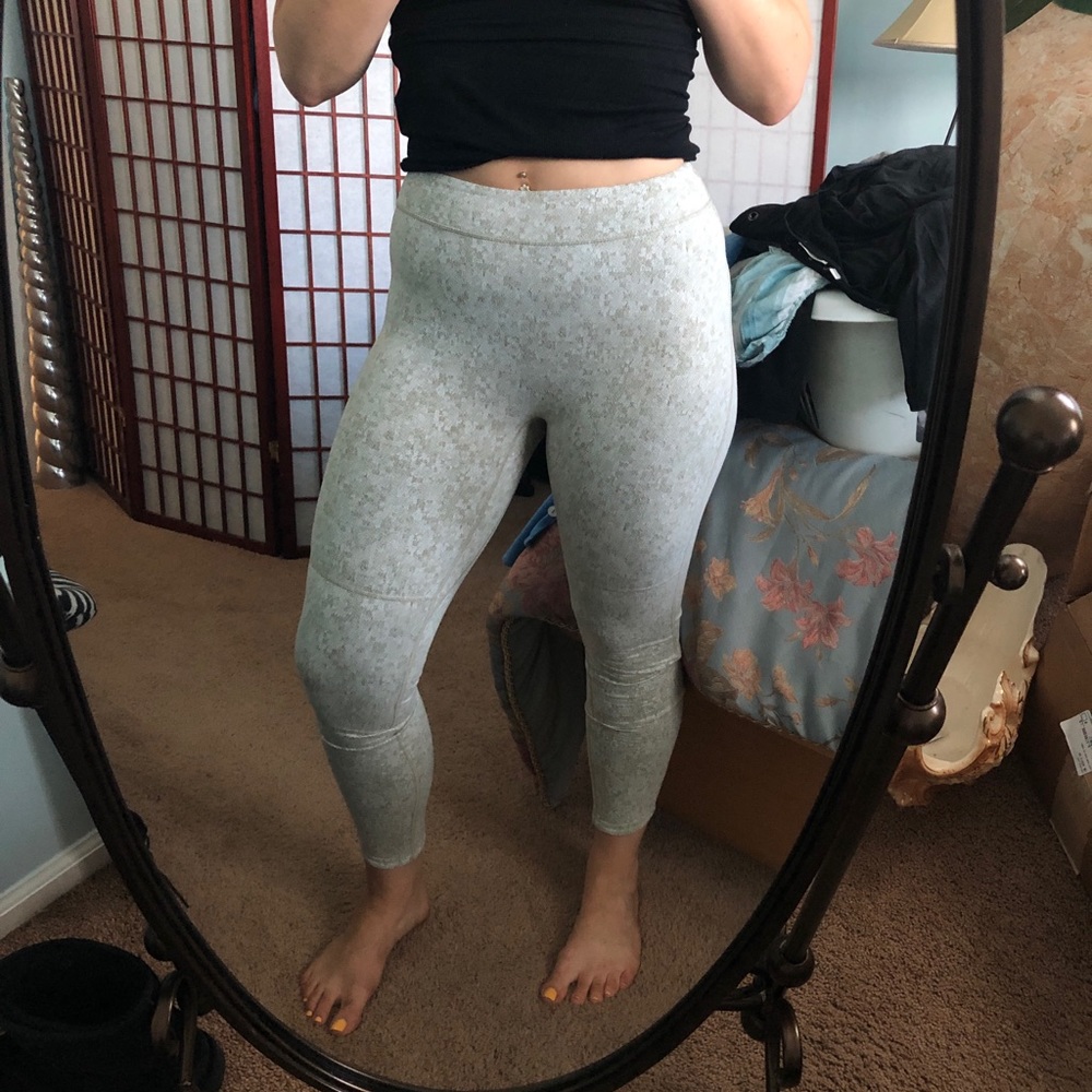 Gymshark Fleur Texture Khaki Marl Leggings - Picture 11 of 14